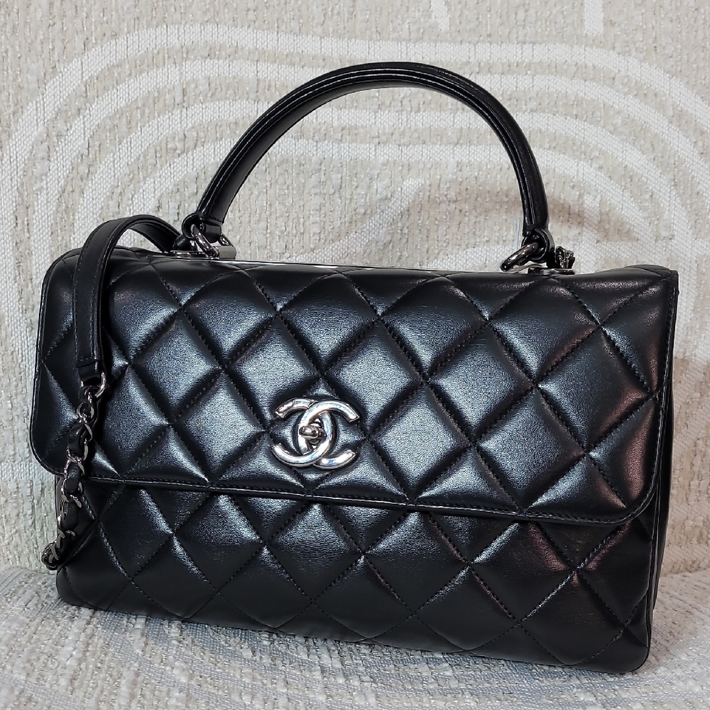Chanel  Trendy CC Large Black Quilted Shoulder Bag